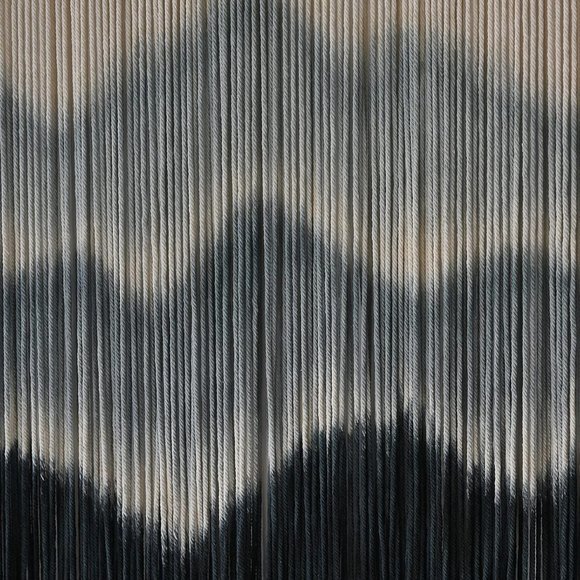 Anthropologie Large Mountain Dip-Dyed Macrame Modern Fiber Art Boho Wall Hanging - Picture 6 of 8